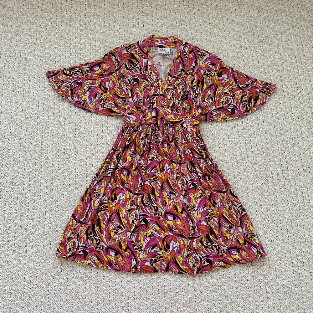 Milly flutter sleeve flowy print dress